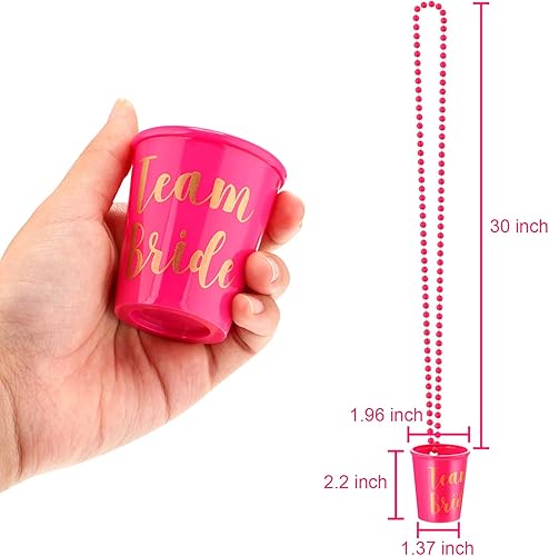 Miniatura 2 de Maitys 12 piezas de collar de cristal de chupito de novia con cuentas de plástico, lámina dorada para despedidas de soltera, fiestas nupciales