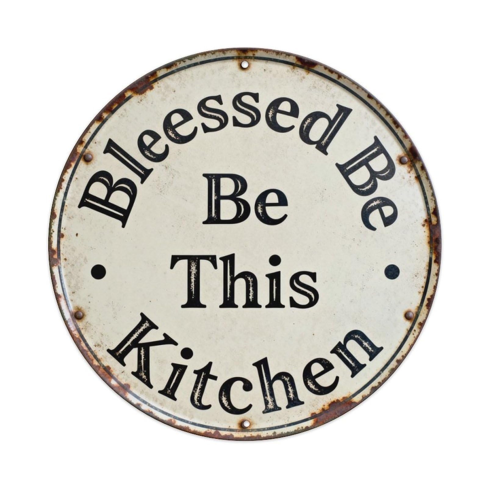 Blessed Be This Kitchen Metal Tin Sign Plaque