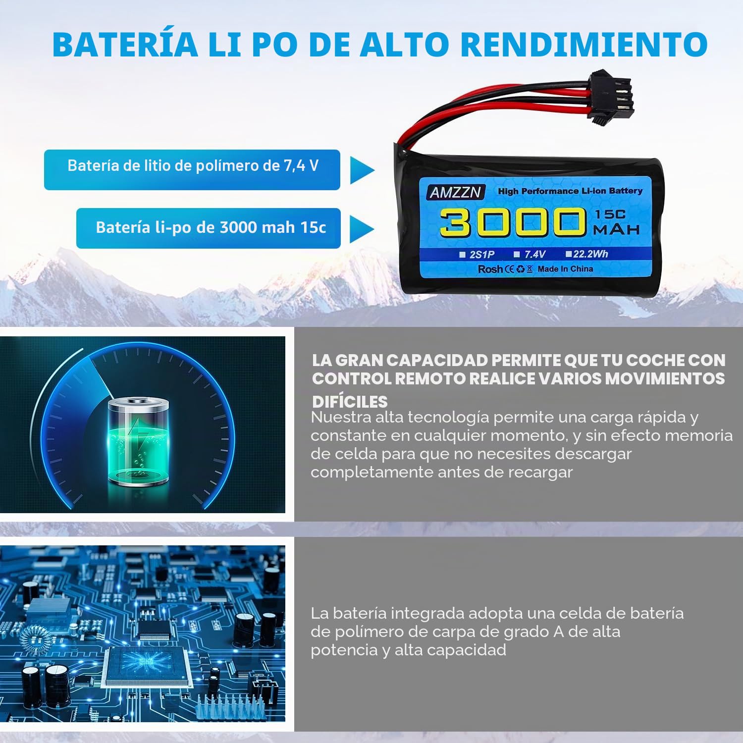 2 Unidades 7.4V 3000mAh 15C 2S SM-4P Enchufe Li Ion batería con Cargador USB para EC08 DE85 RC Coche, camión RC Barco Mando a Distancia dron ingeniería vehículo batería de Reserva
