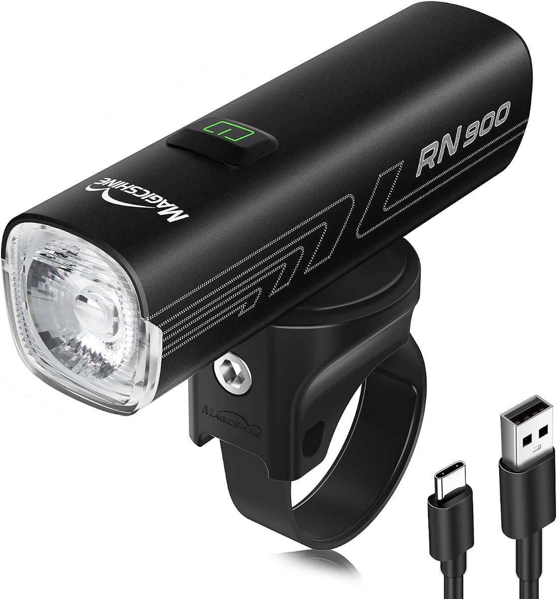 Magicshine RN600/900 V2.0 Bike Light, USB-C Rechargeable Anti-Glare Front Bike Headlight, IPX7 Waterproof Aluminum Bicycle Light for Night Riding, Road Cycling and Urban Commuting