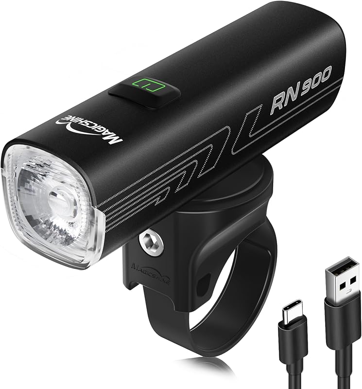 Magicshine RN600/900 V2.0 Bike Light, USB-C Rechargeable Anti-Glare Front Bike Headlight, IPX7 Waterproof Aluminum Bicycle Light for Night Riding, Road Cycling and Urban Commuting