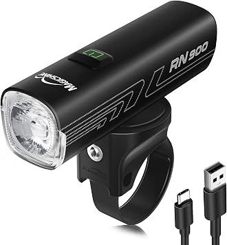 Magicshine RN600/900 V2.0 Bike Light, USB-C Rechargeable Anti-Glare Front Bike Headlight, IPX7 Waterproof Aluminum Bicycle Light for Night Riding, Road Cycling and Urban Commuting