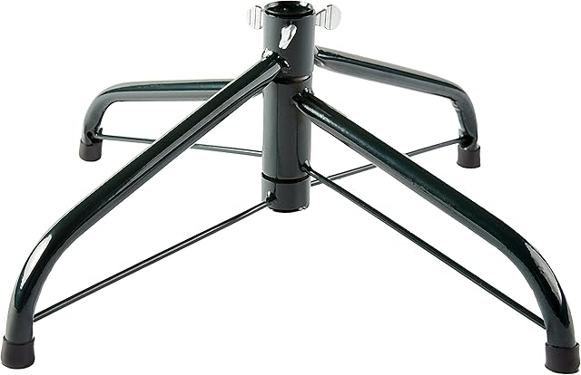 Christmas Tree Stand 35cm or 45cm Base for 120cm/4ft or 180cm/6ft Artificial Christmas Tree Strong Metal Folding Green Xmas Tree Holder (35cm)