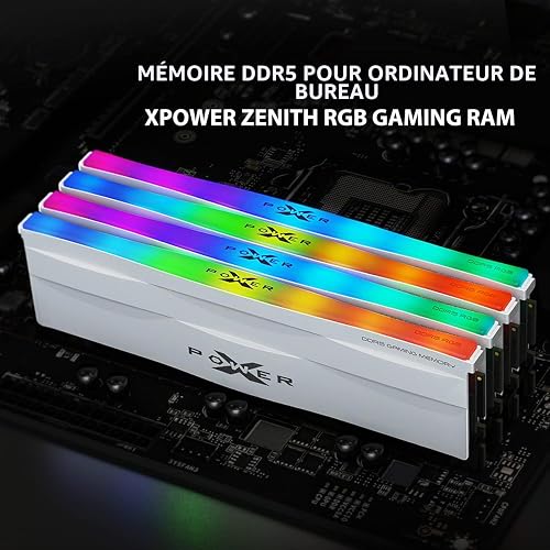 Silicon Power DDR5 64GB (2x32GB) RGB 6000MT/s (PC5-48000) 288-pin CL30 1.35V UDIMM Desktop Memory Module RAM SP064GXLWU60AFDH White RGB - 2