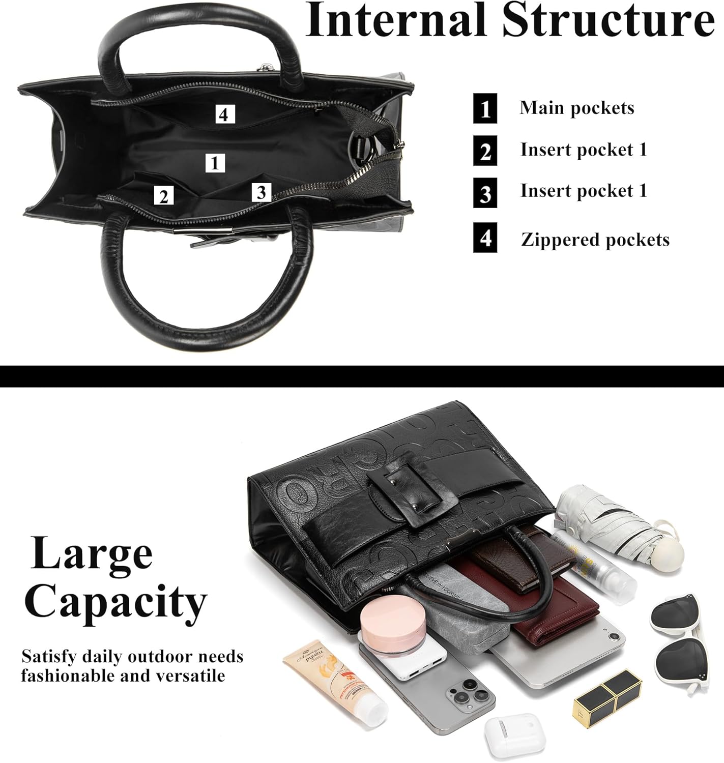 KingTo Women's Crocodile Pattern Satchel Handbags Stylish Tote Handbags crocodile purses for women 3 Pcs Set | Crocodile Pattern, Stylish, crocodile purses, for women - Image 5