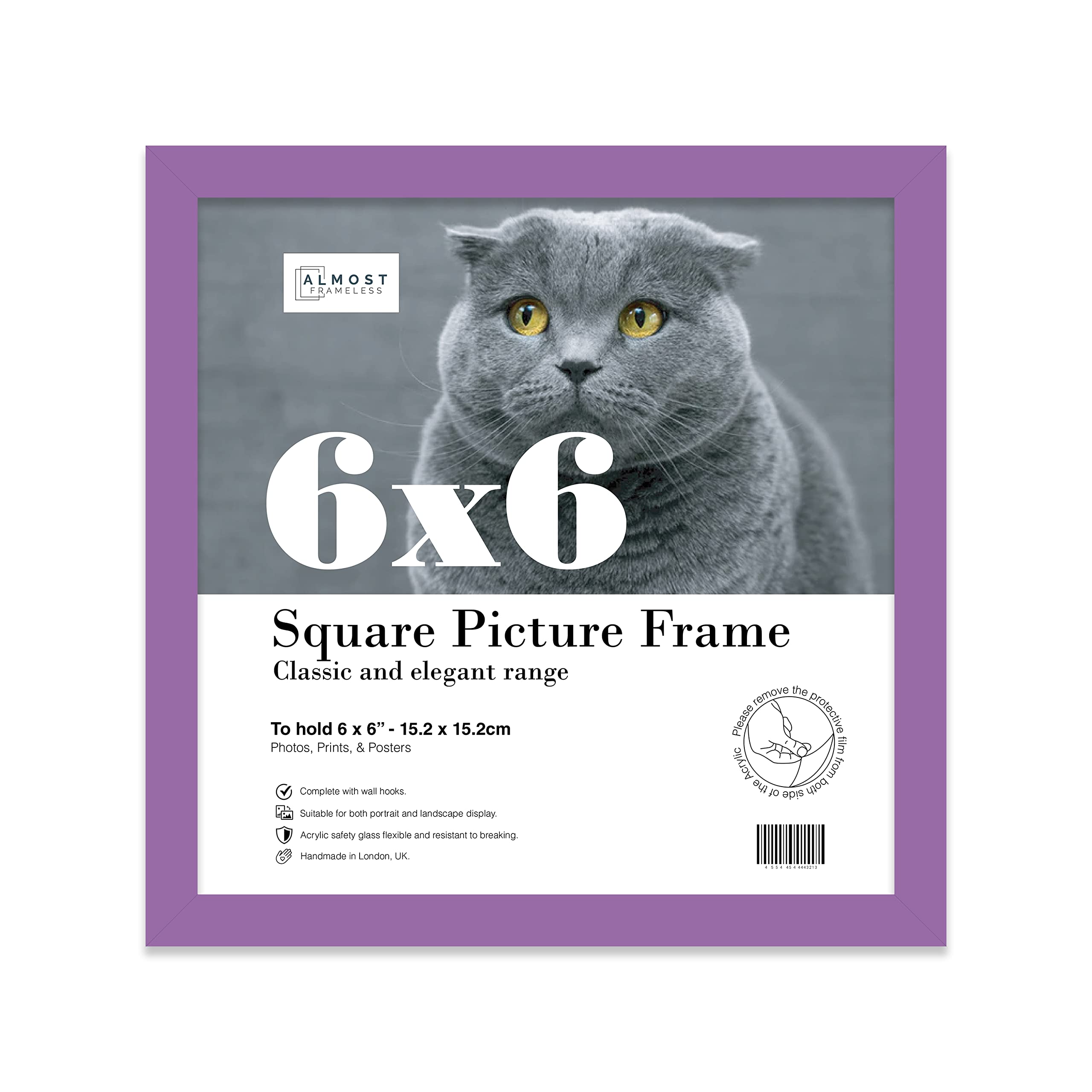 6X6 Purple Picture Frame (15.2 X 15.2Cm) PosterPhotoArtworkGallery Wall Or Print from B&Q