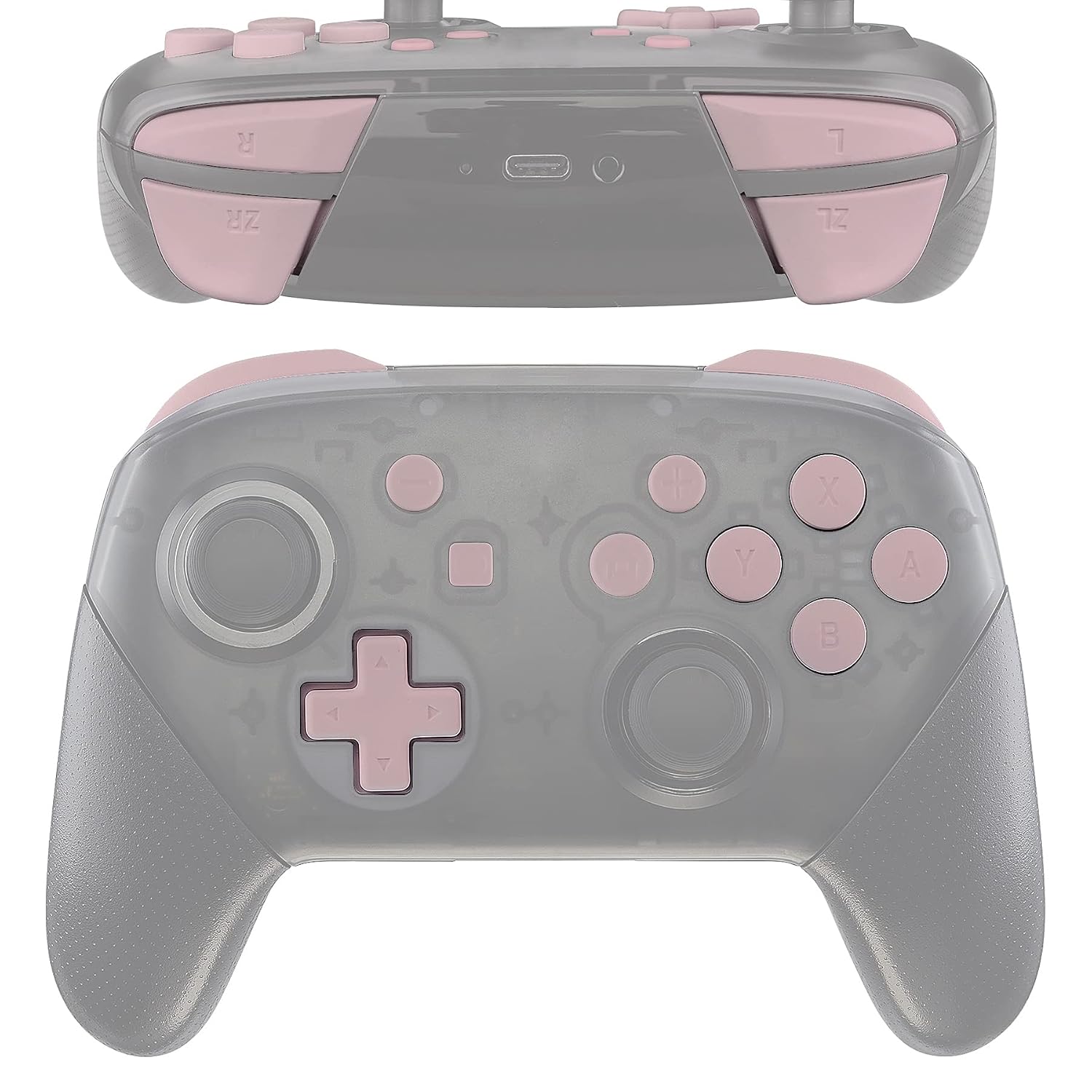eXtremeRate White Repair ABXY D-pad ZR ZL L R Keys for Nintendo Switch Pro Controller, DIY Replacement Full Set Buttons with Tools for Nintendo Switch Pro - Controller NOT Included