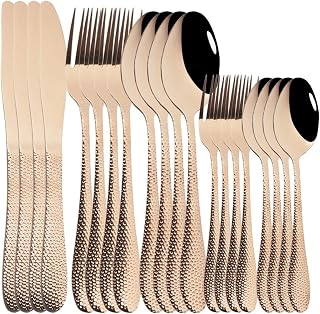 20pcs dorado conjunto de cubiertos de acero inoxidable vajilla vajilla conjunto de vajillas cena oro cuchara y tenedor conjunto cocina vajilla silbware conjuntos (Color : Rose)