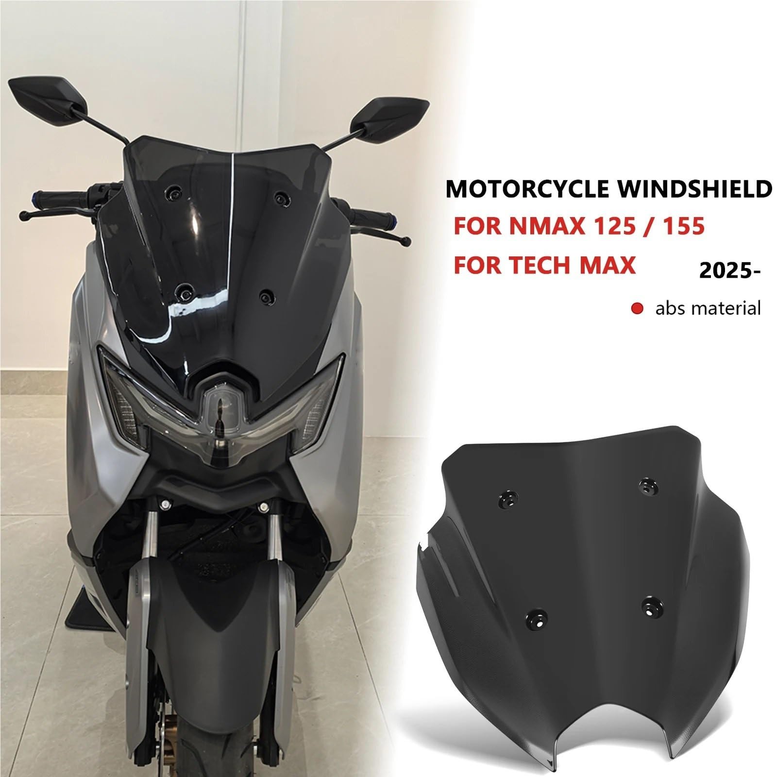 powietrzadeflektor Pasuje do NMAX 125 NMAX155 TECH MAX 2025 Akcesoria Osłona ochronna szyby motocyklowej Deflektor Deflektor motocykla