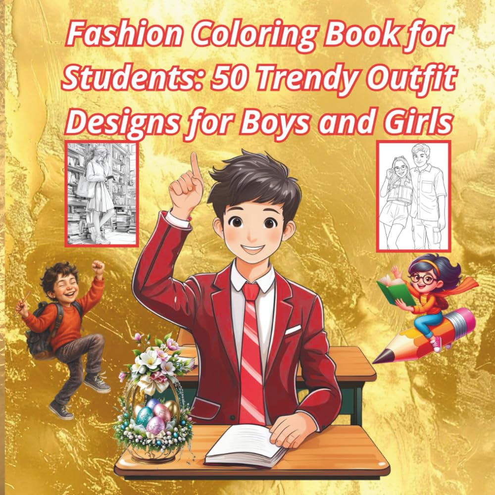 Fashion Coloring Book for Students 50 Trendy Outfit Designs for Boys and Girls: Modern Street Style, Casual & Chic Clothing Illustrations for Teens and Creative Fashion Lovers
