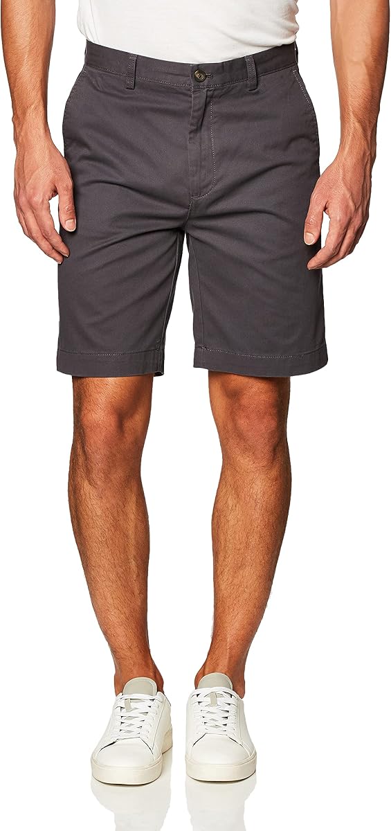 Amazon Essentials Pantalones cortos chinos de sarga de algodón de 9" de corte clásico para hombre con bolsillos con botones