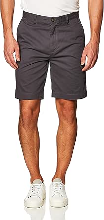 Amazon Essentials Herren Klassisch Geschnittene Chinoshorts, 23 cm, Dunkelgrau, 42W