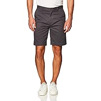 Amazon Essentials Pantaloncini Chino Vestibilità Classica, 23cm Uomo, Carbone, 32W