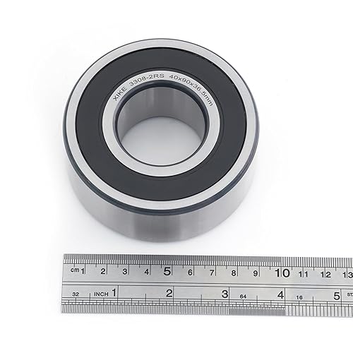 Miniatura 48 de XIKE 2 Pcs 3300-2RS/5300-2RS Sealed Angular Contact Ball Bearing 10x35x19mm Double Row, Fits DIY/CNC/Motor/Auto A/C, Water