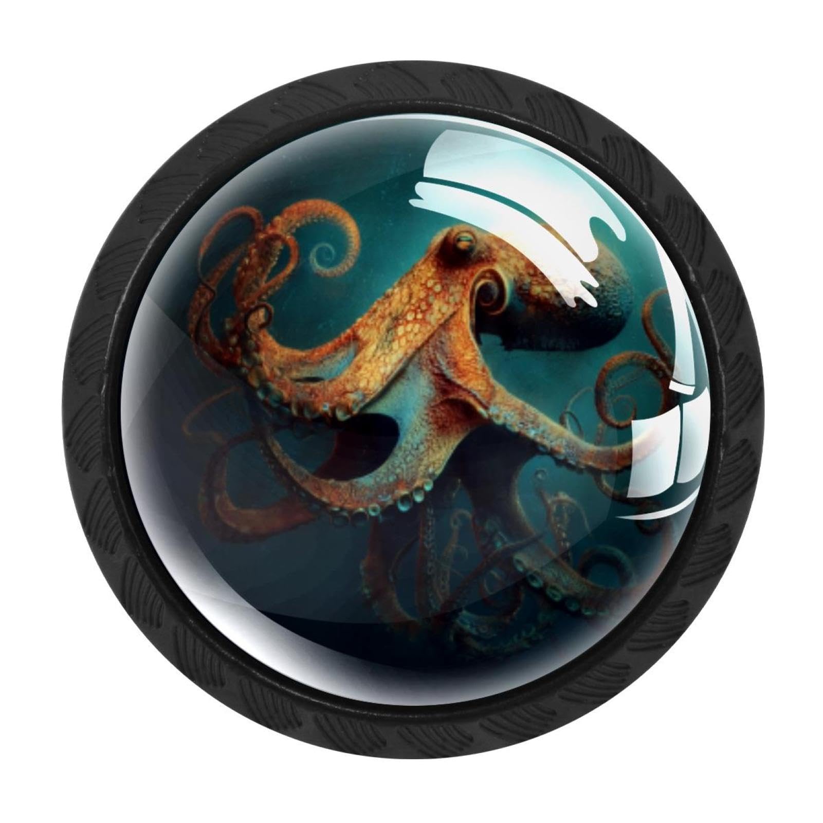 CHENZZZZ 4 Pieces Octopus Kitchen Cabinet Knobs Drawer Knobs Dresser Knobs Black Knobs Drawer Pulls Dresser Drawer Handles Knobs for Dresser Drawers