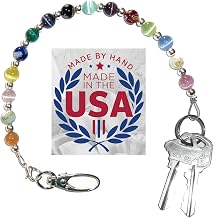 Hidden Hollow Beads Key Keeper, Finder Chain 12" Women's Hand Beaded USA Purse Handbag Holder Wallet Organizer Accessory Gift