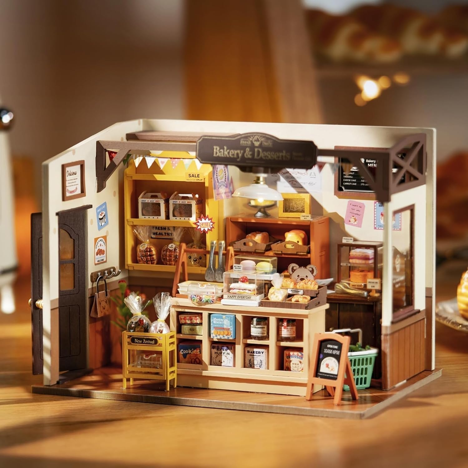 DIY Miniature Doll House Kit Bakery | Wooden Dollhouse Model Book Nook Kit | Craft Kits Gifts for Adults and Teens (LAT-DG161)