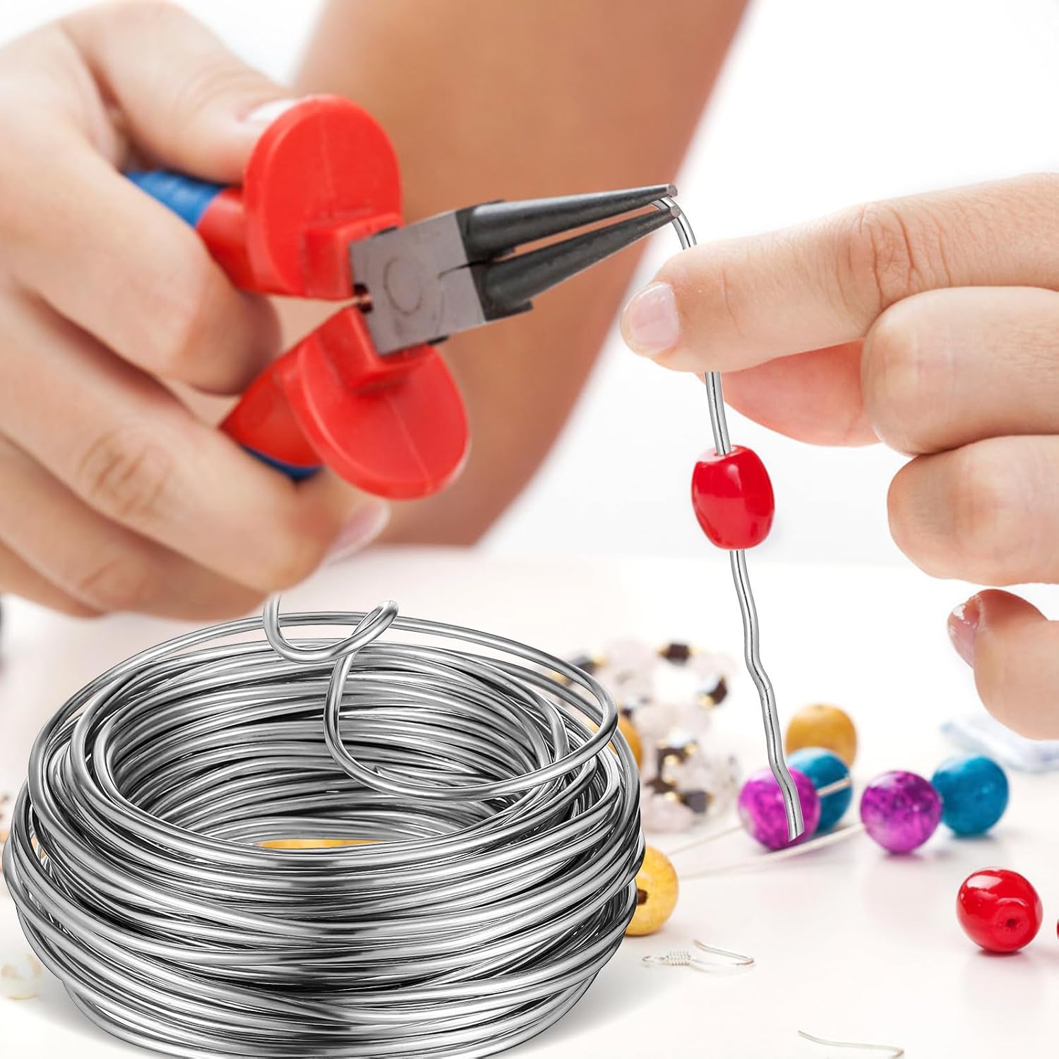 Flexible Aluminum Crafting Wire for Floral Arrangements and Craft Projects, 3mm Diameter 15m Length, Easy Shaping and Holds Shape, Soft Bendable Metal Wire for Sculpting