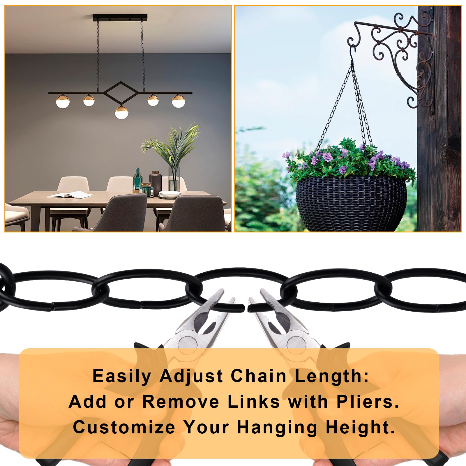 Industrial Black Light Fixture Chain - 6 Feet -6