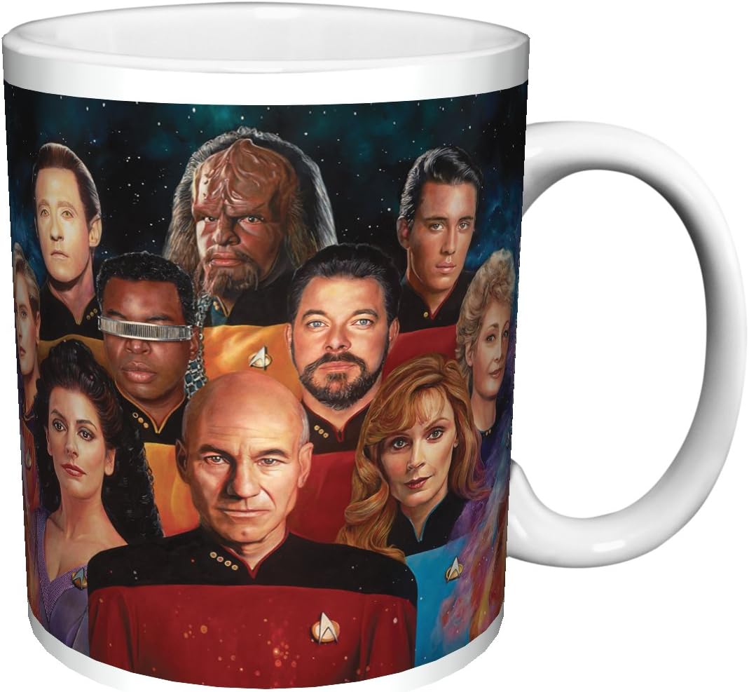 Star Trek The Next Generation Cast Group (Nicky Barkla The Final Frontier) Sci-Fi TV Television Show Ceramic Gift Coffee (Tea, Cocoa) 11 Oz. Mug