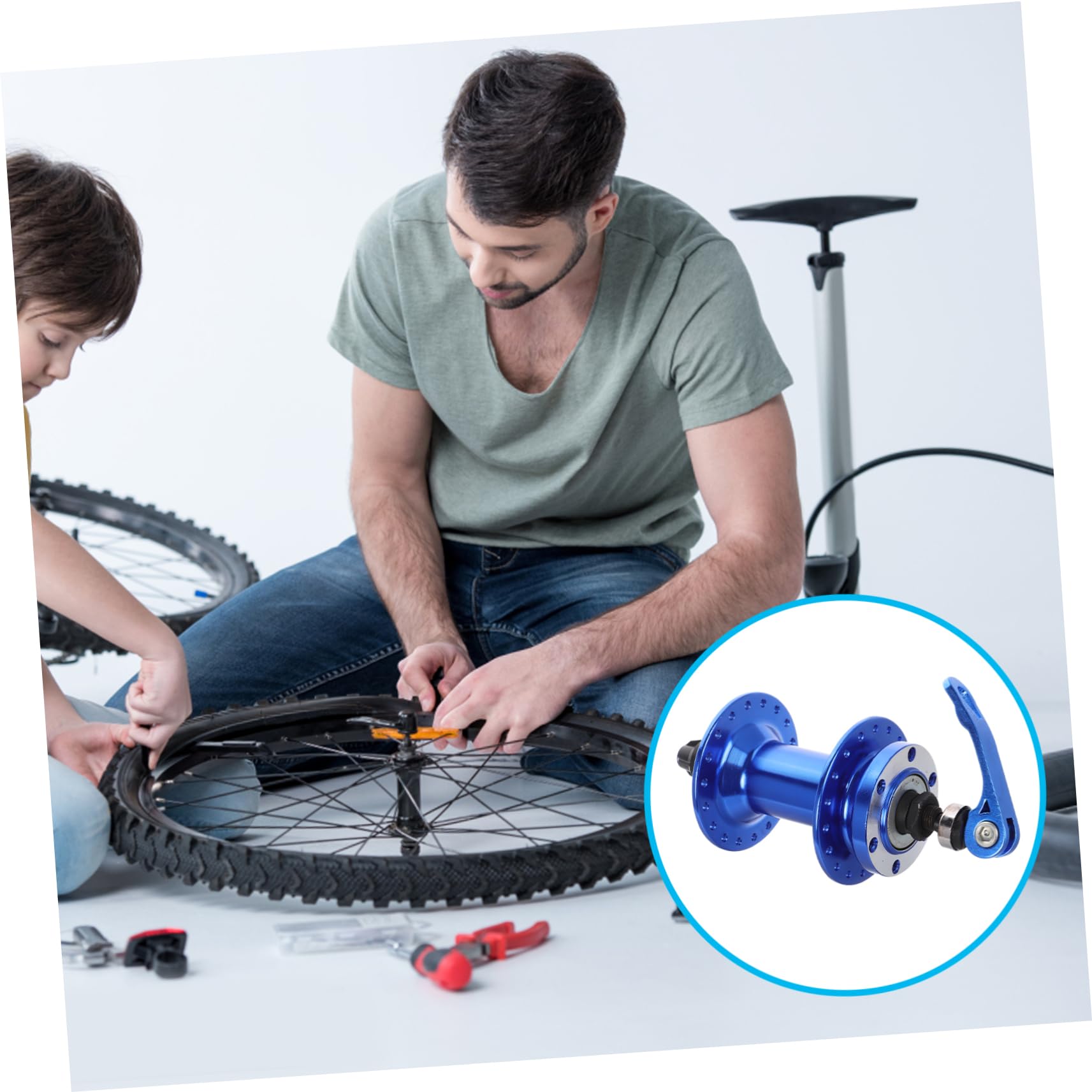 Mozzo Bici in Lega Blu, 36 Fori, ASSE a Sgancio Rapido per Mountain Bike, Facile Installazione e Stabilità