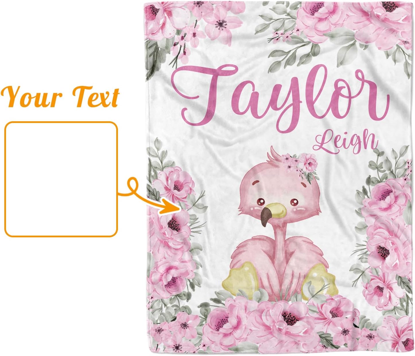 Personalized Baby Blanket - Nursery Bed Blanket for Boy Girl Toddler, Custom Name Infant Bedroom Nursery Decor, (30”x40)