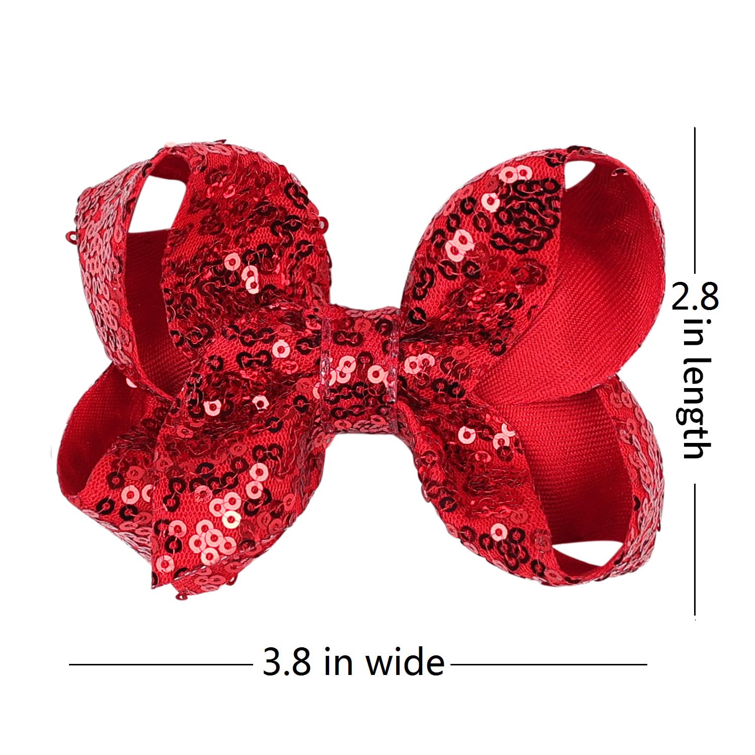 3/$45 HAIR BOWS SEQUIN HOLIDAY Hair Accessory Assortment Red Black Gold. Christmas Glamour Hair Bow – Holly main image 3