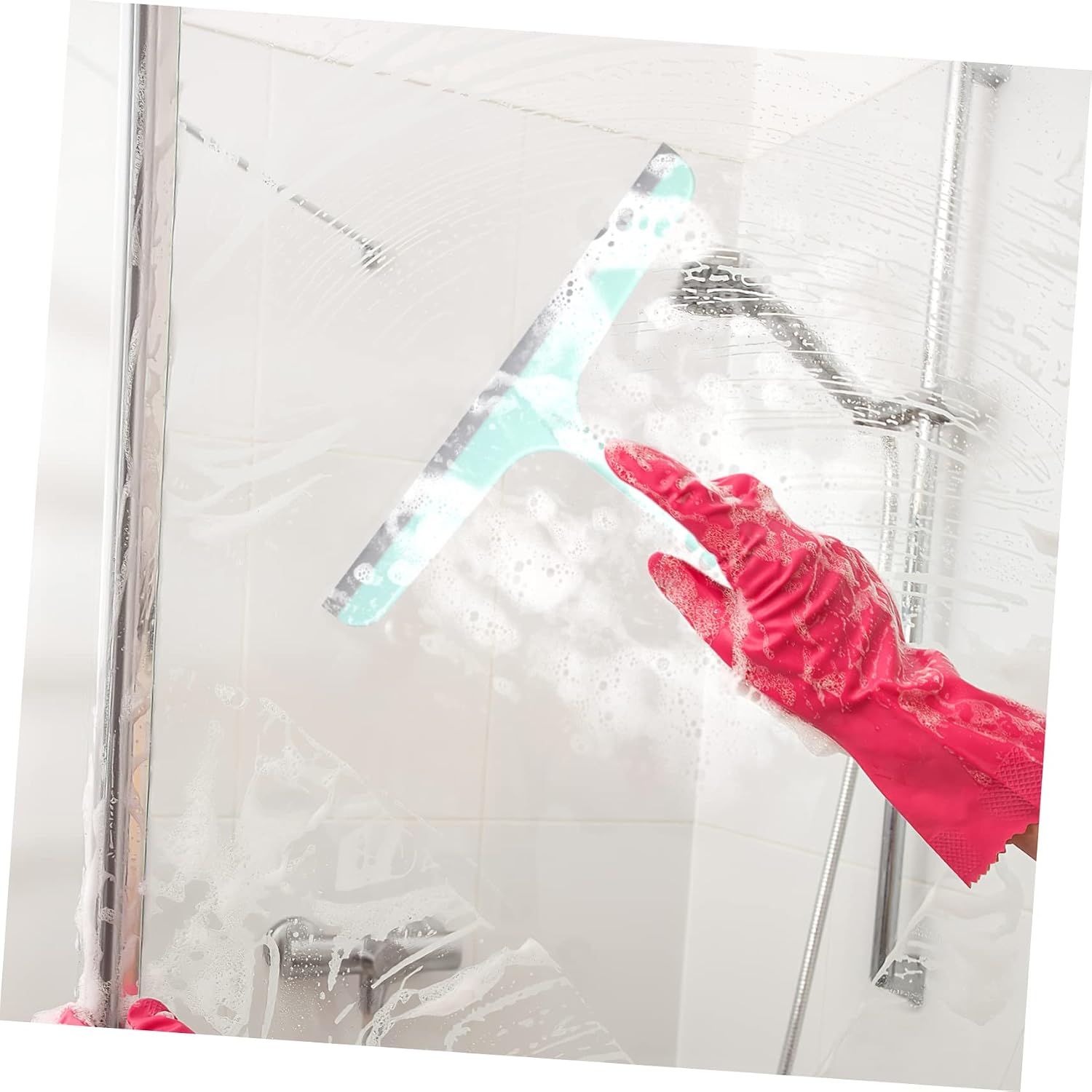 4pcs Shower Squeegee Adhesive Hooks for Effortless Bathroom and Window Cleaning Ergonomic Handle for Comfortable Grip and Easy Storage for Glass Doors and Tiles