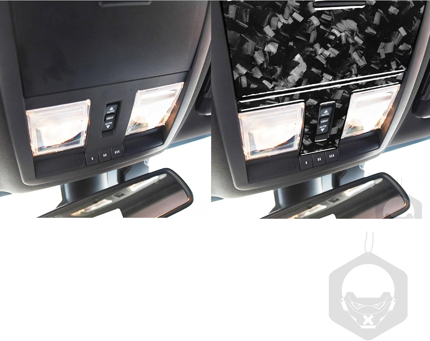 Carbon Fiber for Dodge Challenger 2015-2023 Cover Sticker Protective Accessories Decoration Trim (Satin Black, Reading Light Lamp Frame 38)