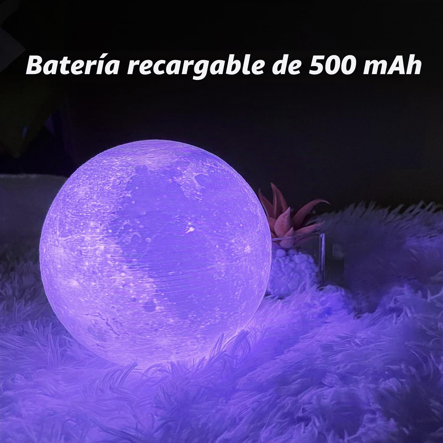 tekstap Lámpara de Luna con Control Remoto y Táctil, 16 Colores Regulables, Rotación de 360°, Luz de Luna de 15 cm, Impresión 3D, Luz de Noche Recargable, Regalos para Niños/Cumpleaños