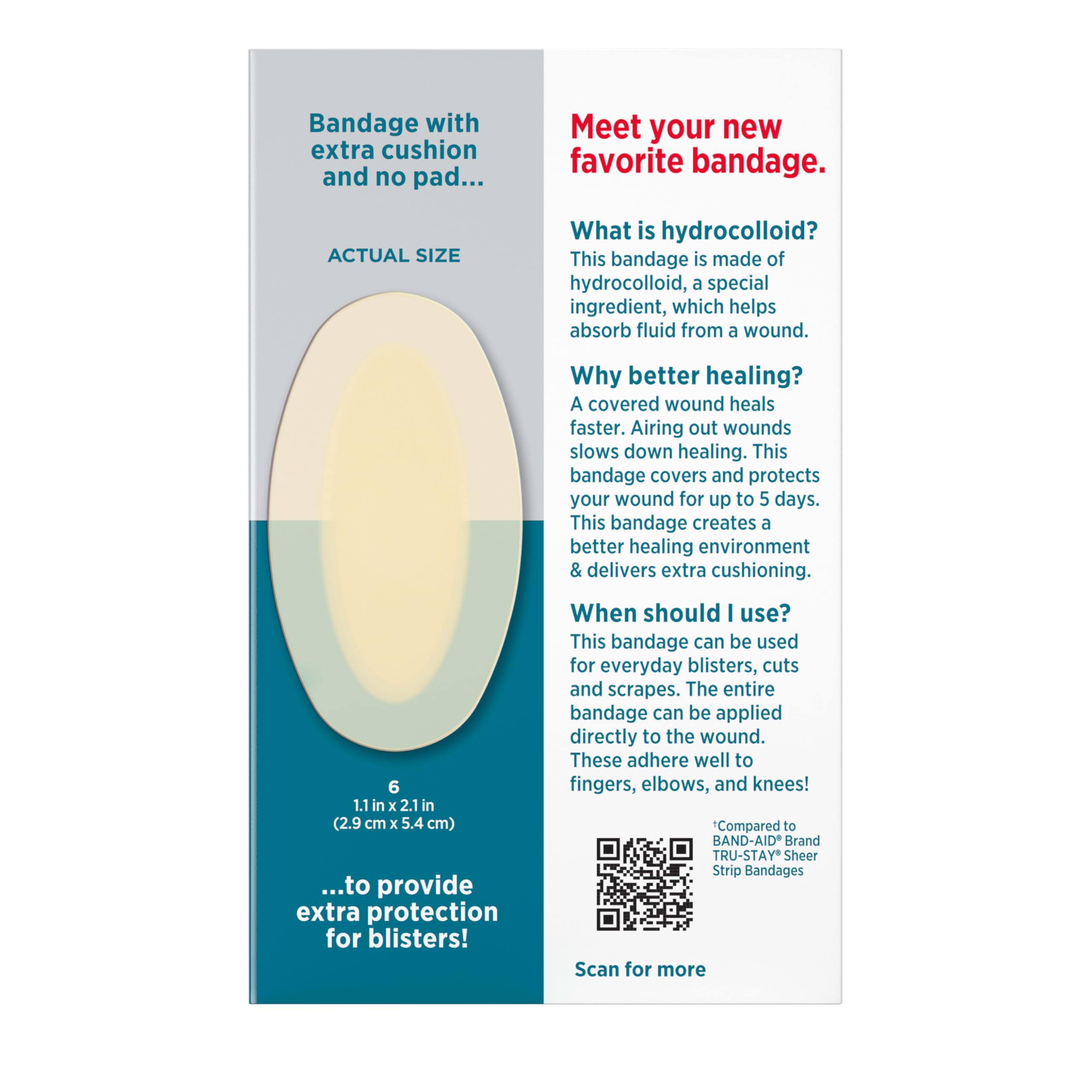 BAND-AID Brand Pro Heal 5 Day Protect Hydrocolloid Blister Bandages, 6 Ct — Amazon image 9