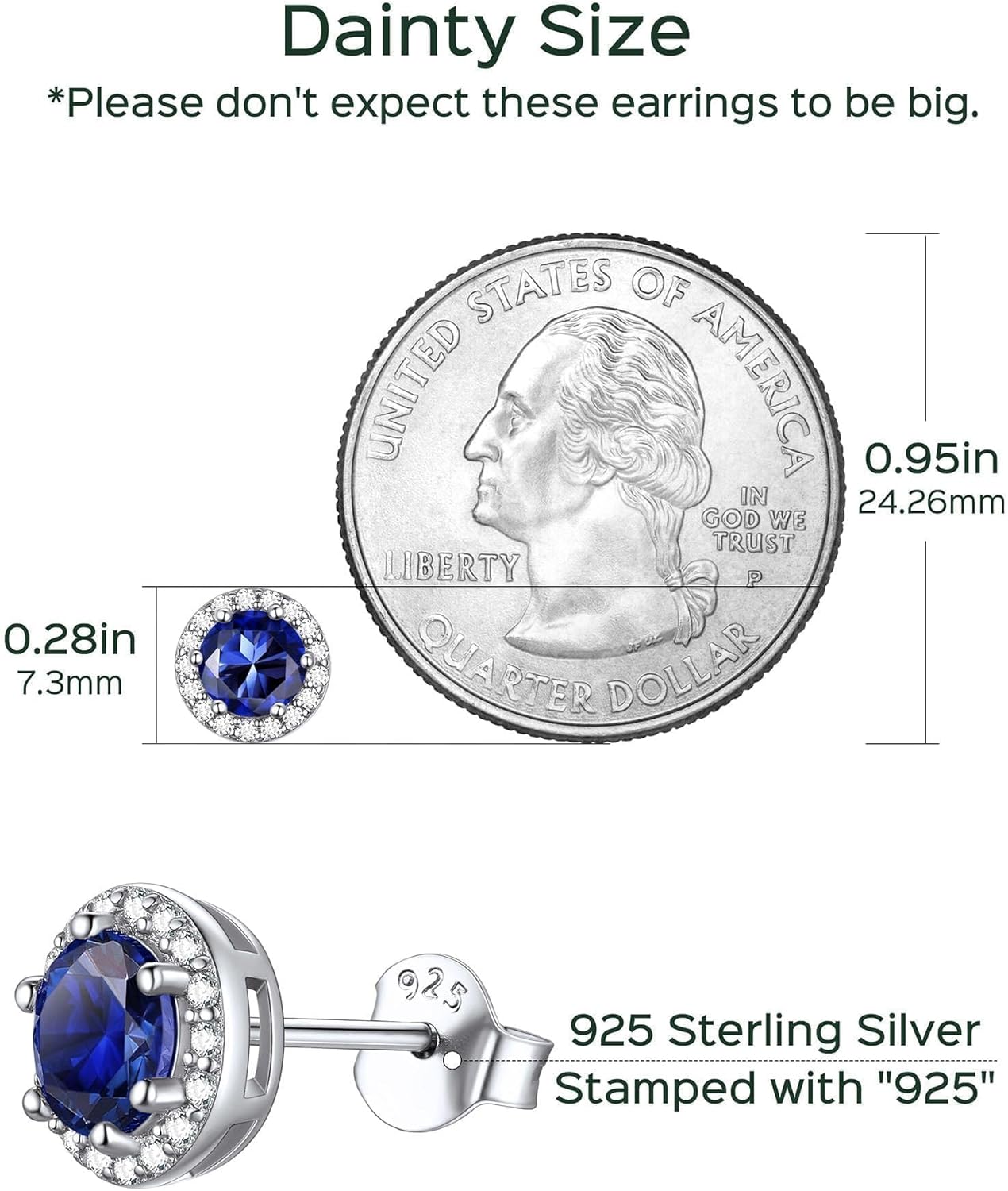 ChicSilver 925 Sterling Silver Heart/Round/Pear/Emerald Cut Birthstone Stud Earrings for Women Birthday Jewelry