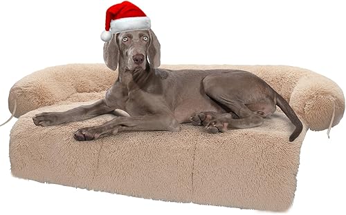 Sofá cama mullida para perros, cama modular para perros XL, sofá calmante para perros, protector de muebles para perros (L 45 pulgadas, apto para