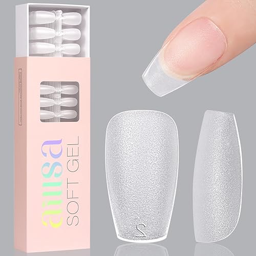 Vista 47 de AILLSA 450 puntas de uñas de gel extra cortas, puntas de uñas de gel de cobertura completa, punta de uñas postizas preliminadas a presión, 15