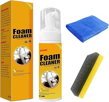 Foam Cleaner, Spray Foam Cleaner, Multifunctional Car Foam Cleaner, Foam Cleaner for Car and House Lemon Flavor, Strong Decontamination Cleaners Spray for Kitchen and Car 30ml, 1Pcs