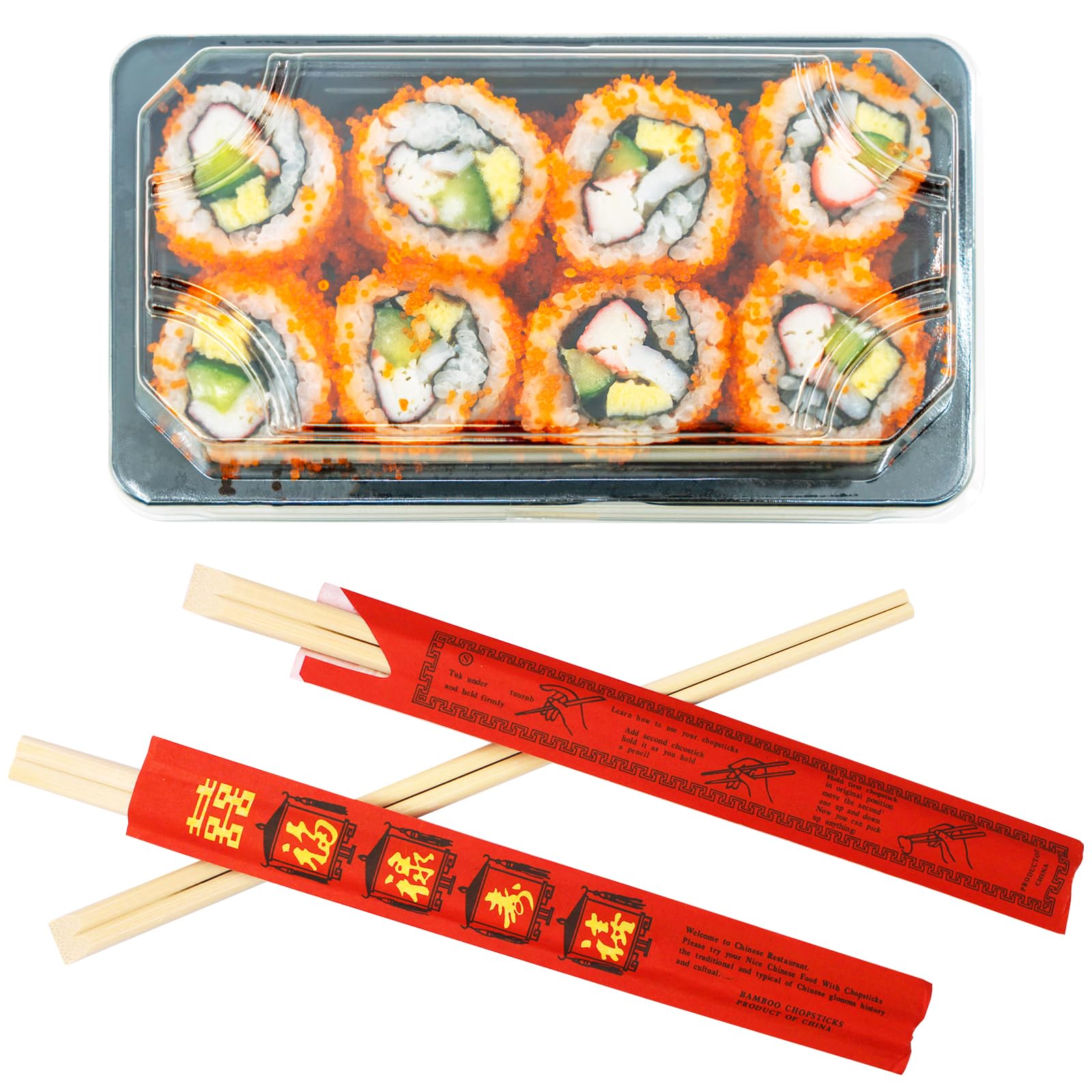Red Bamboo Chopsticks - 50 Pack, Wedding & Party -5