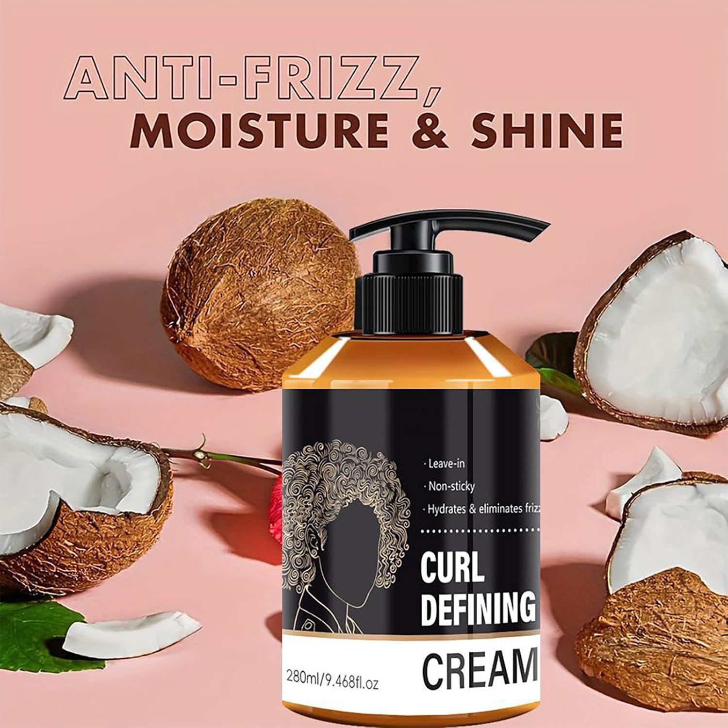 Curl Defining Cream, Anti Frizz Curling Cream for Enhances Wavy Hair and Curly Hair, Hydrating Argan Oil Moisturizing Long-Lasting Styling Curl Cream to Define All Curly Types 9.46OZ - Image 5