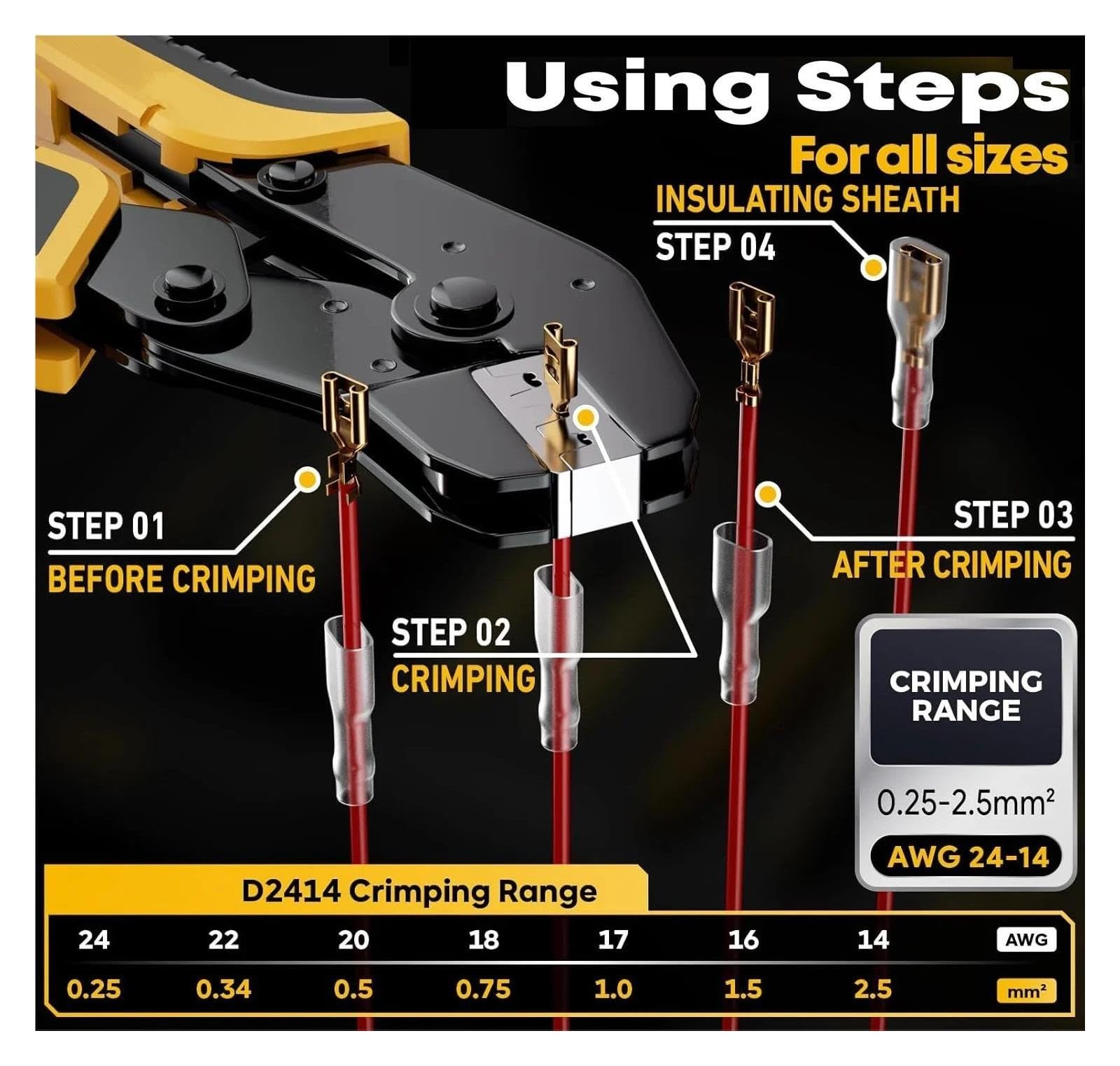 1 kit d'outils de sertissage avec dénudeur de fil, type 21.