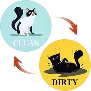 Amazon.com: Pet Dishwasher Clean Dirty Flip Magnet Sign, Dishwasher ...