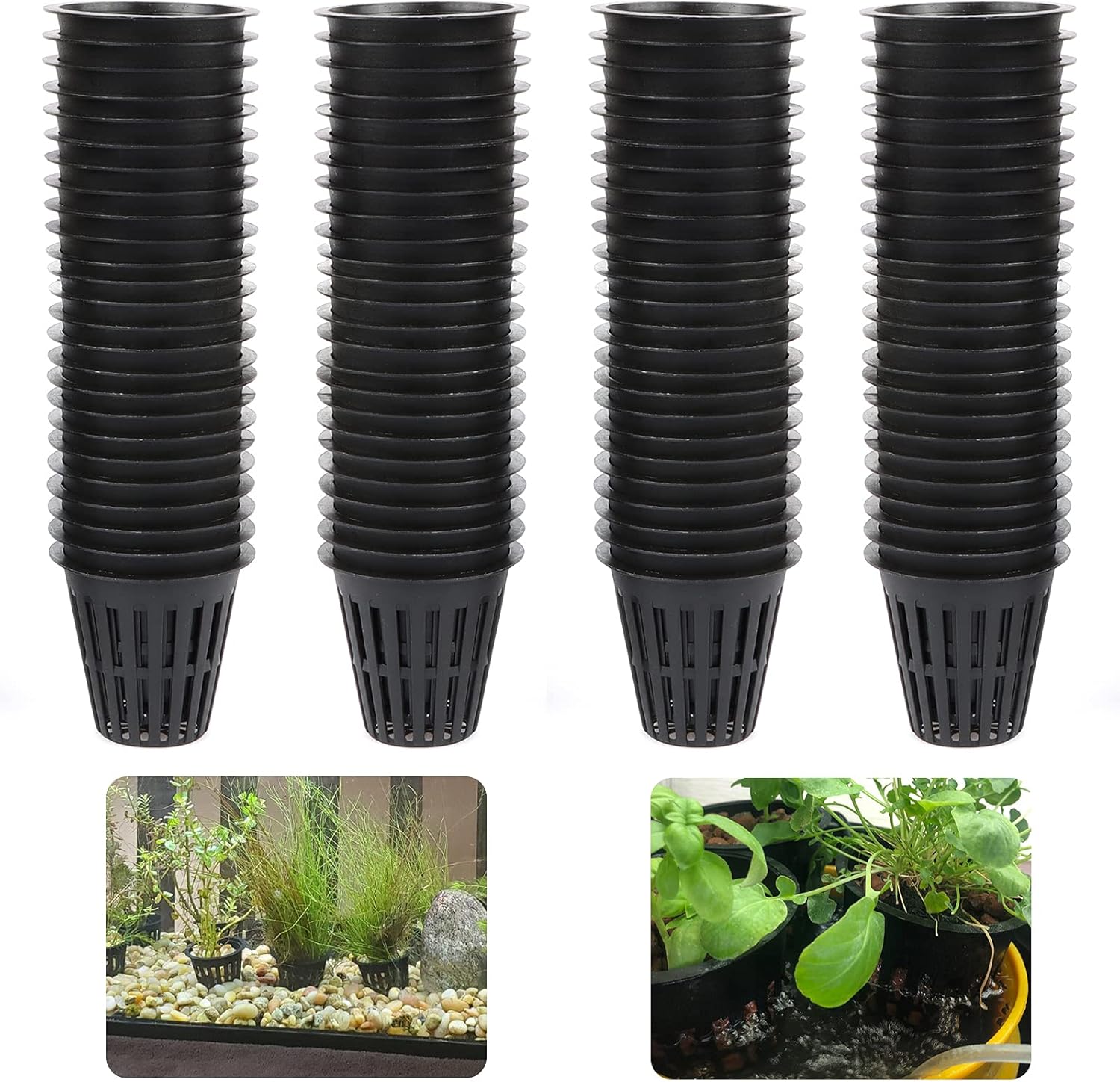 50PCS 2 Inch Garden Slotted Mesh Net Cups, Round Heavy Duty Net Cups Pots for, Hydroponics Slotted Mesh