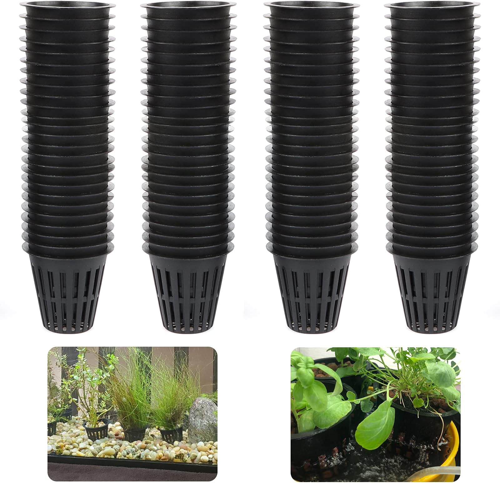 50PCS 2 Inch Garden Slotted Mesh Net Cups, Round Heavy Duty Net Cups Pots for, Hydroponics Slotted Mesh