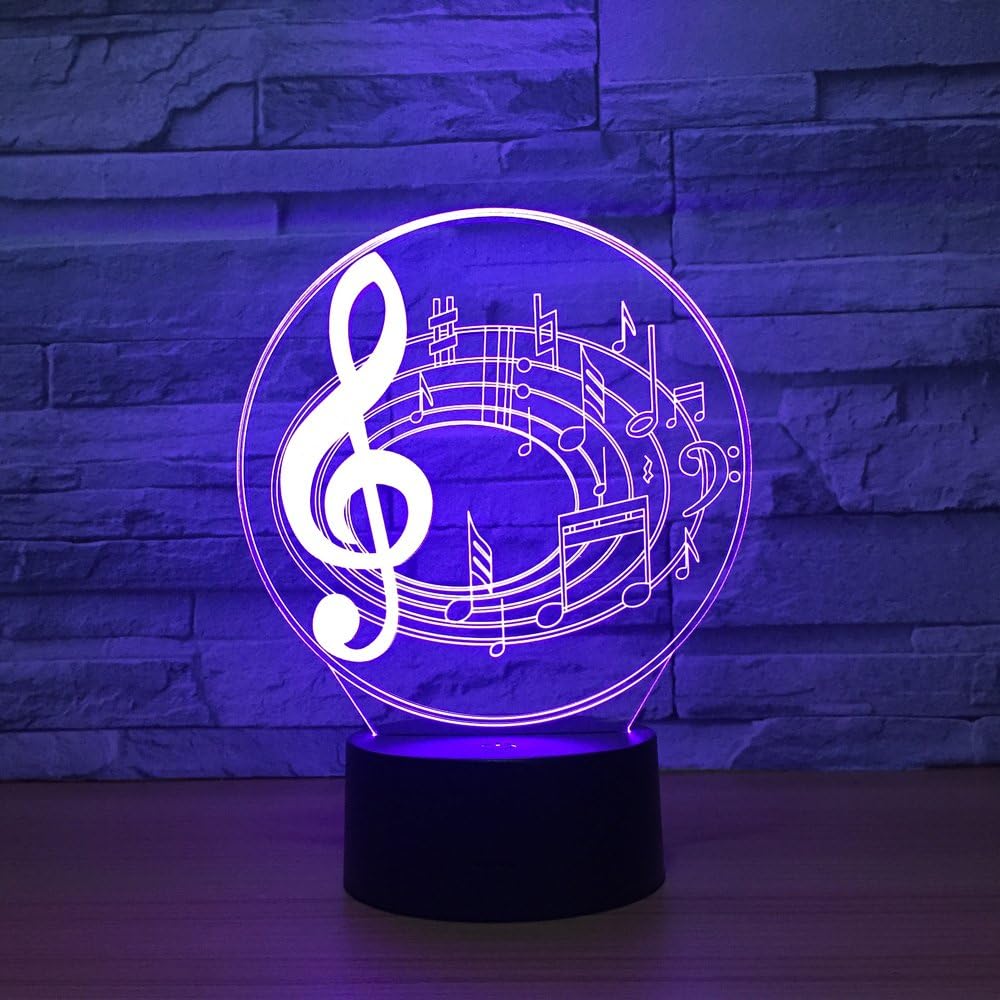 3D Lamp Desk, Ephvan 3D Music Visualization 7 Colors Change Optical Illusion Led Touch Sensor Lamp Atmosphere Bedside Lamp for Home Décor,Children Friend Gift (1016)