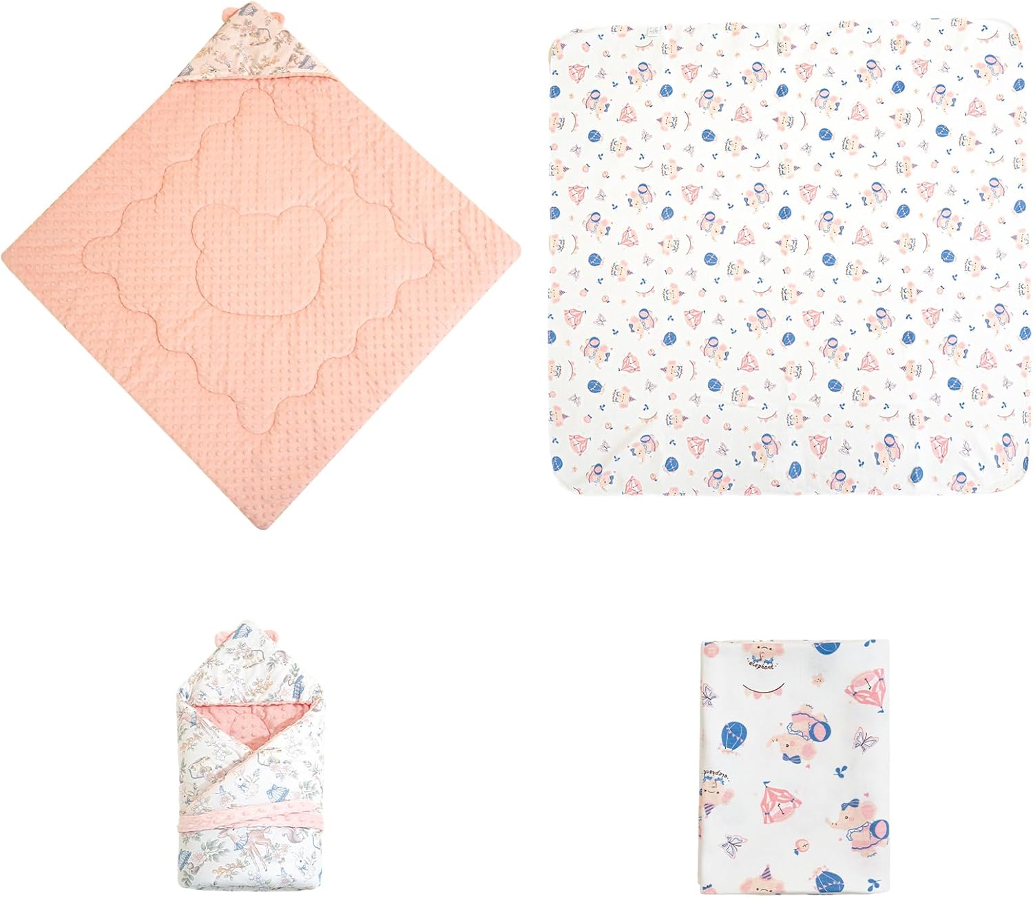 Thicken Warm Swaddle Blankets, Baby Bunting for Stroller, Newborn Blanket with Hooded Windproof Outside Warm Portable Swaddle Wrap, for Newborn and Infant (Fawn)