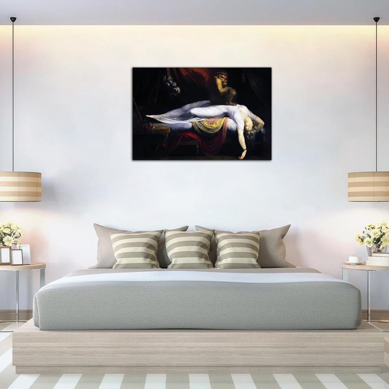 Deep Sleeping Woman Horror Art Painting Henry Fuseli Nightmare Oil Painting Poster Wall Art Picture Print Canvas Painting Decorative Poster (16x24inch(40x60cm),No Framed)