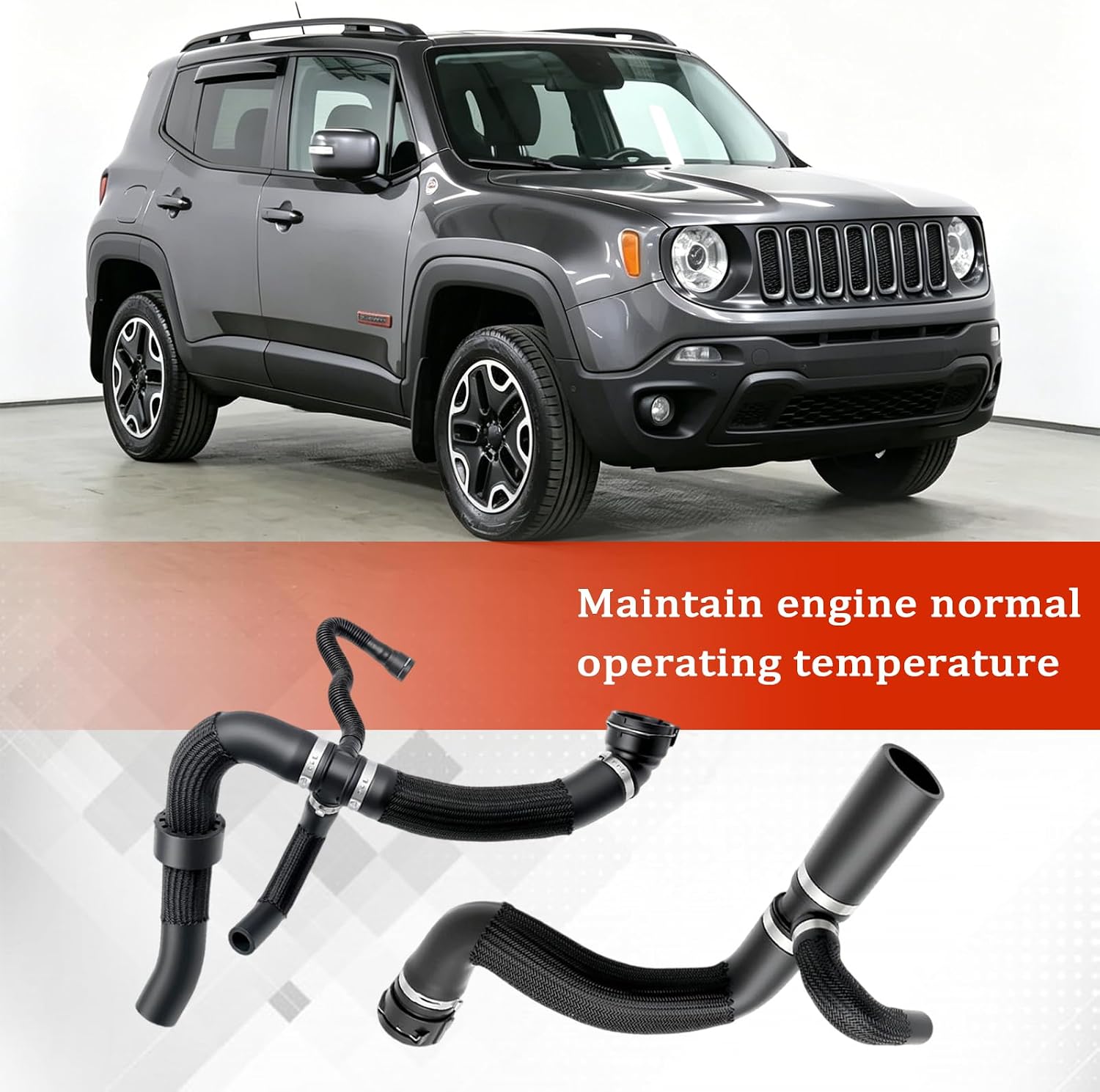 Upper and Lower Engine Radiator Coolant Hose Fit For Jeep Renegade 1.3L 2.4L 2015-2021 Replace For 68440687AA 68246569AA 68246567AA 68249896AC 68380330AA 68380330AB