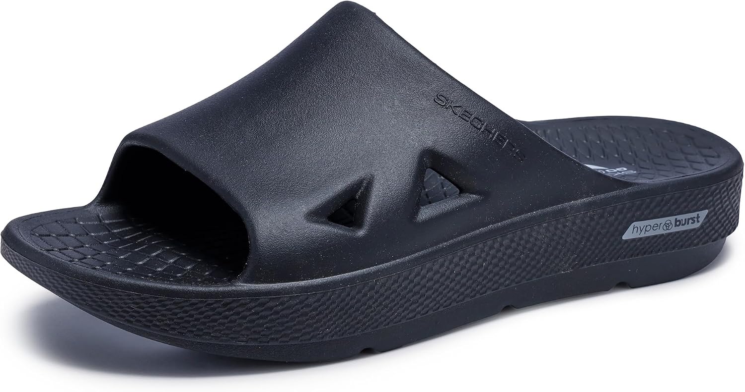 Skechers Men's Go Recover Refresh Sandal | Hyper Burst Cushioning, Luxe Foam, Arch Fit Contoured Footbed, Dual-Density Outsole, Machine Washable