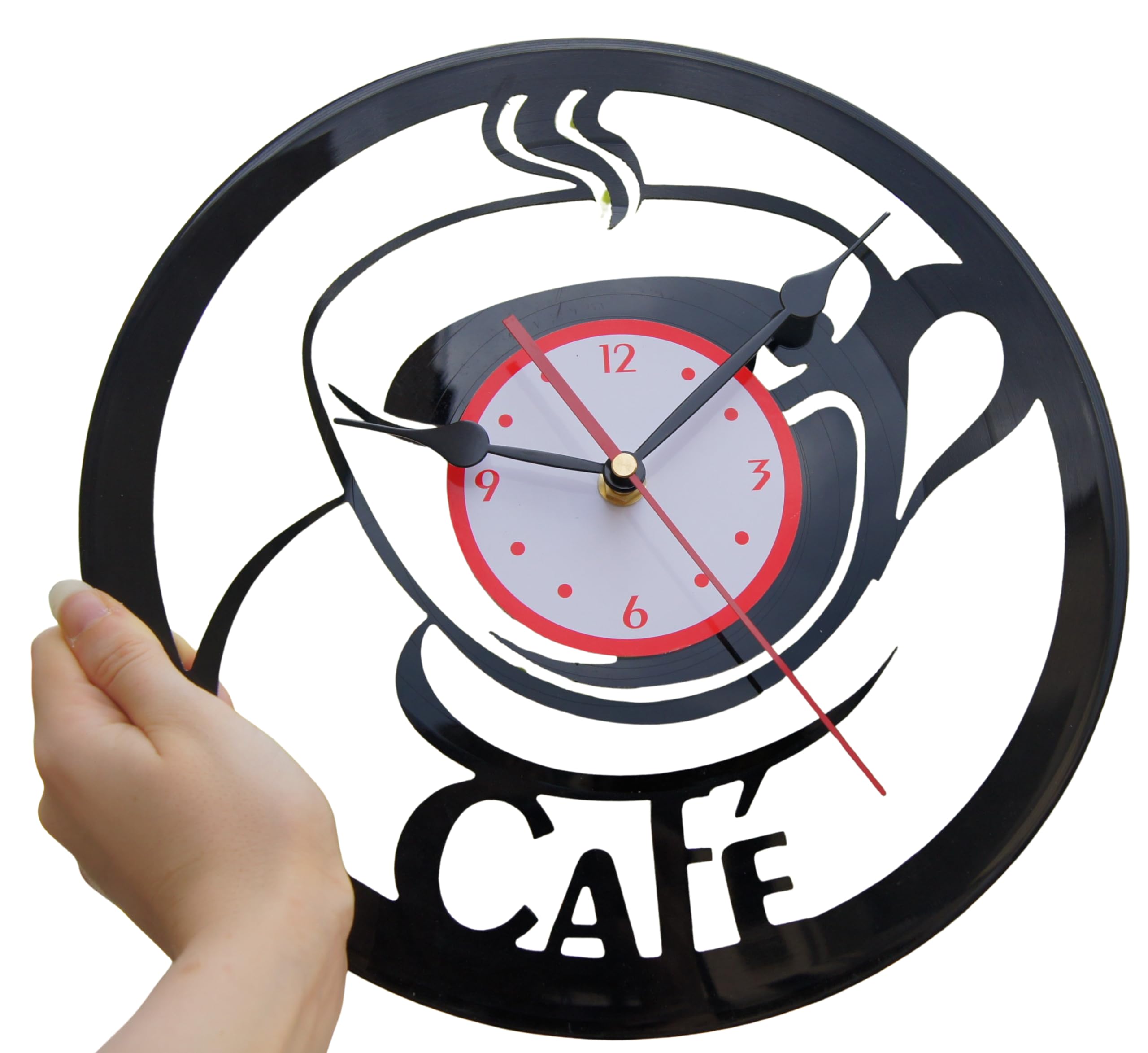 Horloge Vinyle Café 33 tours, cadeau idéal pour mélomanes