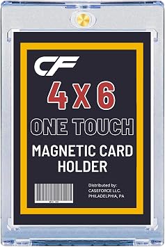 4" x 6" Magnetic Card Holder One Touch Case - For Post Cards, Photos Sports Memorabilia