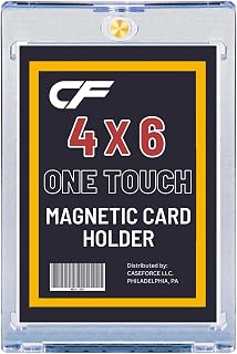 4" x 6" Magnetic Card Holder One Touch Case - For Post Cards, Photos Sports Memorabilia
