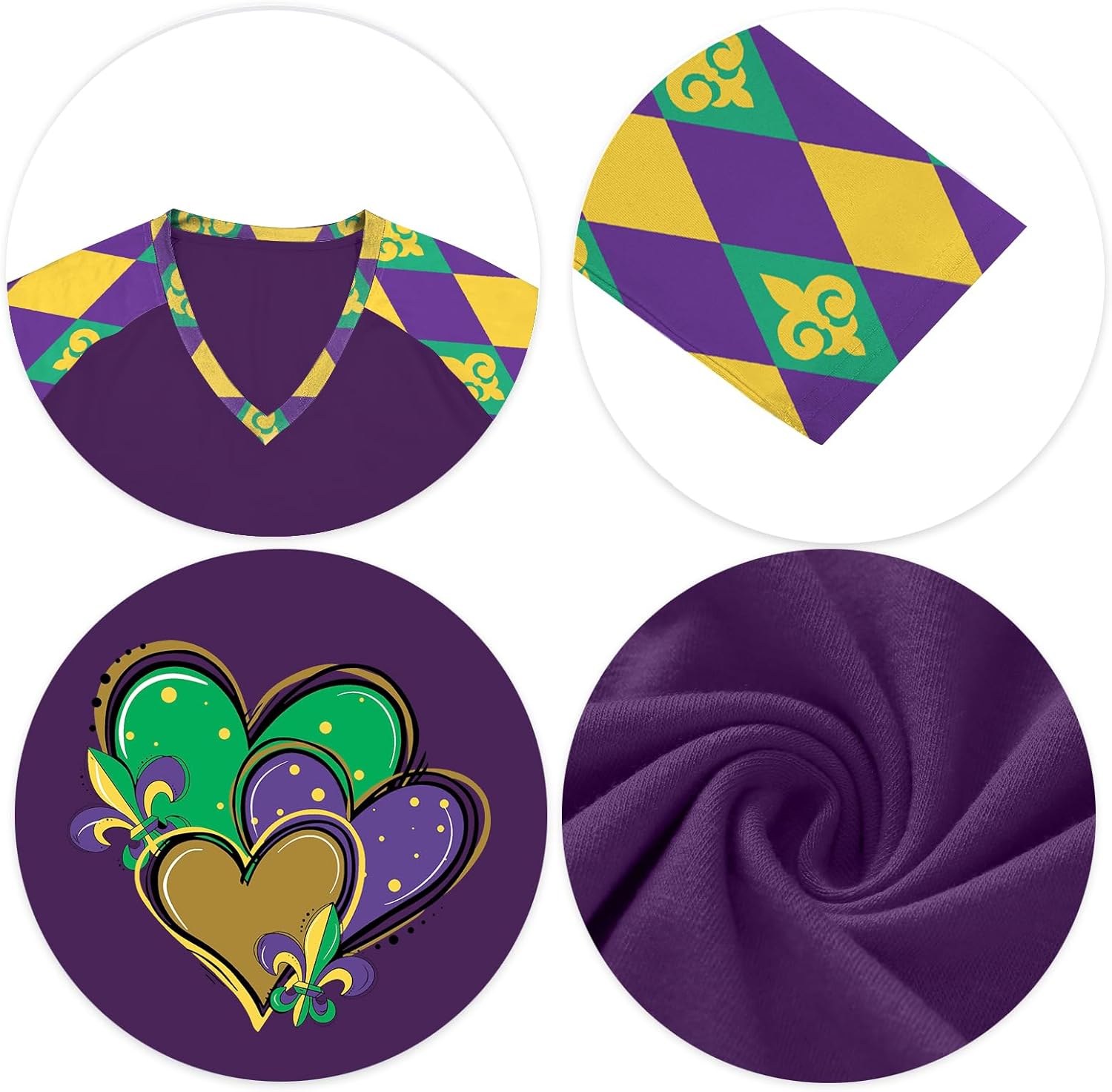 Mardi Gras Shirts for Women Funny Carnival Tuesday T Shirt New Orleans Party Shirt Mardi Gras Outfit Long Sleeve Tops - Image 7